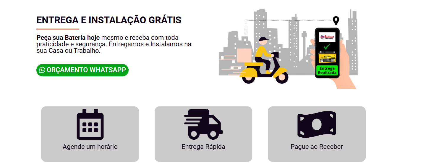 Entrega e instalação grátis